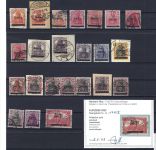 C) Saargebiet gestempelte Partie Marken/∆, alles gepr., ME 2.150€
