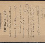 A) Spanien Privat Ganzache 10 Centimos "Torquato Falp" 1889