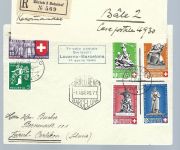 A) Schweiz 1925-1940, 3 Luftpostbelege / Erstflug