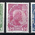 A) Liechtenstein Mi 1-3 x * Falzrest, ME 250€