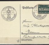 A) DR Mi 577 EF Postkarte, portogerecht, ME 140€
