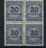 A) DR Mi 319 wb ** Viererblock, gep. Dr. Oechsner BPP, ME 160€