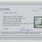 Dt. Reich Mi.Nr. 538y, 2 Mark Flugpost 1934 gestempelt, Befund BPP