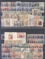 Dt. Bes. 1. WK, umfangreicher gestempelter Posten auf 3 Steckkarten