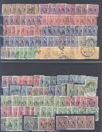 Bizone, umfangreicher gestempelter Posten AM Post auf 5 Steckkarten