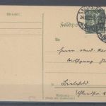 Dt. Reich, Karte mit Mi.Nr. 224b, 2 Mark Posthorn 1922 MiF, geprüft Infla