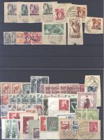 Saarland, gestempelter Posten auf 3 Steckkarten und 4 Belegen