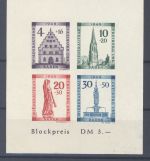 Franz. Zone Baden Block 1 B V mit Plattenfehler IV **, geprüft BPP