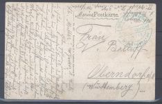 Dt. Schiffspost, gelaufene AK mit Motiv S.M.S. Markgraf