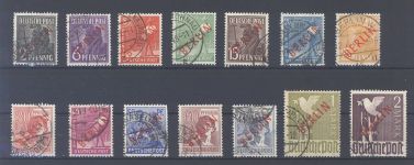 Berlin Mi.Nr. 21-34, Rotaufdruck 1949 gestempelt, Mi.Nr. 33-34 geprüft