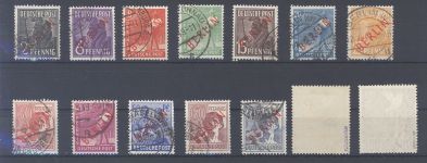 Berlin Mi.Nr. 21-34, Rotaufdruck 1949 gestempelt, Mi.Nr. 33-34 geprüft