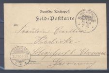 Dt. Schiffspost, Karte 1900 aus Shanghai mit Zeichnung