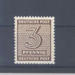 SBZ Michel Nummer 126 Yb, 3 Pfg. Freimarke 1945 **, geprüft BPP