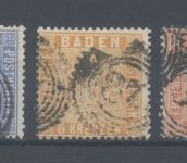 Baden Michel Nummer 9-12, Freimarken 1860 gestempelt