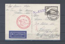 Dt. Reich, Zeppelinbrief mit Michel Nr. 439, 4 Mark Südamerikafahrt EF