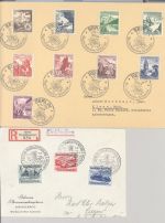 Dt. Reich, 4 Briefe mit dekorativen Frankaturen als Posten