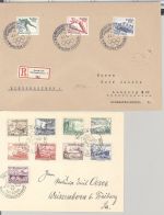 Dt. Reich, 4 Briefe mit dekorativen Frankaturen als Posten