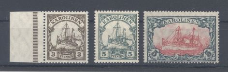 Dt. Kolonien Karolinen Michel Nummer 21-22, Freimarken 1915-23 **