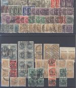 Dt. Reich, gestempelter Posten aus 1923 mit Einheiten auf 6 Steckkarten