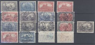 Dt. Reich, */gestempelter Posten Reichspost 1900-15, 2 Werte geprüft BPP