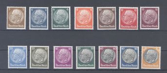 Dt. Reich Michel Nummer 482-95 Hindenburg 1933 **, meist gp. BPP