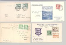 Dt. Bes. 2. WK Jersey, 4 verschiedene FDC als Posten