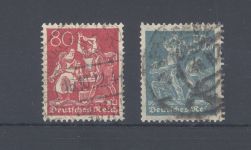 Dt. Reich Michel Nummer 186 und 245 aus 1921-22 gestempelt, geprüft