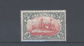 Dt. Kolonien Karolinen Mi.Nr. 22 I A, 5 Mark ungebraucht *, geprüft BPP