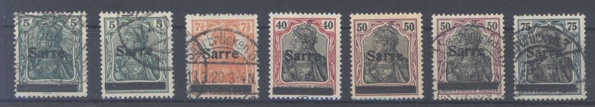 Saargebiet Sarre Ausgaben, kleinerer */gestempelter Posten, gp. BPP