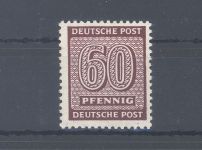 SBZ Michel Nummer 137 Yb, 60 Pfg. Freimarke 1945 **, geprüft BPP