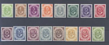 Bund Michel Nummer 123-38, Posthorn 1951 **, geprüft BPP