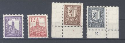 SBZ Michel Nummer 150-55x , Freimarken 1946 **, 2 Werte geprüft BPP
