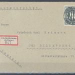 Bizone, R - Brief mit Michel Nummer 35, 1 Mark AM Post, geprüft BPP
