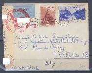 Dt. Feldpost 2. WK, Zensur Feldpost Brief 1943 aus Norwegen nach Paris