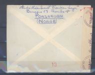 Dt. Feldpost 2. WK, Zensur Feldpost Brief 1943 aus Norwegen nach Paris