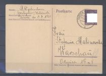 Dt. Feldpost 2. WK, gelaufene GA 1942 Gasten - Polen nach Warschau