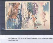 Dt. Feldpost 2. WK, Weihnachtskarte 1943 Panzergrenadier Regiment 53