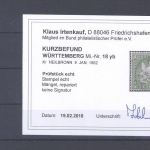 Württemberg Michel Nr. 18yb, 9 Kreuzer 1861 gestempelt, Befund BPP