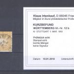 Württemberg Mi.Nr. 12-13b aus 1859 gestempelt, geprüft - Befund