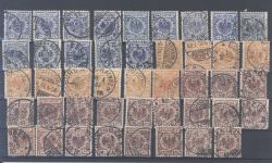 Dt. Reich, gestempelter Posten aus Michel Nr. 42-50 auf 5 Steckkarten