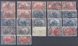 Dt. Reich, gestempelter Posten aus 1905-15 auf 7 Steckkarten