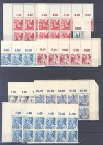 Franz. Zone , ** Posten Bogenteile auf 6 Steckkarten