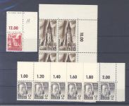 Franz. Zone , ** Posten Bogenteile auf 6 Steckkarten