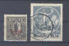 Dt. Reich Michel Nummer 133 II, 134 II aus 1920 gestempelt, gp. Infla