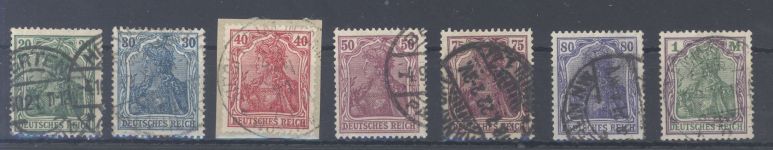 Dt. Reich, gestempelter Posten aus 140-53 mit 144-49 I, geprüft