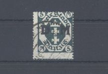 Danzig Dienst Michel Nummer 24y, 5 Mark 1922 gestempelt geprüft BPP