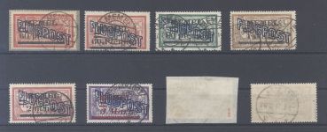 Memel Michel Nummer 40-46, Freimarken 1921 gestempelt, teils geprüft