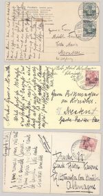 Deutsche Post Türkei, 3 gelaufene AK aus 1906-11 als Posten