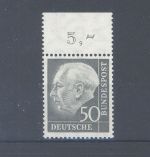 Bund Michel 189, 50 Pfg. Posthorn Oberrand **, FB BPP