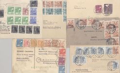 All. Bes., 10 Belege mit Zehnfach Frankaturen aus 1948